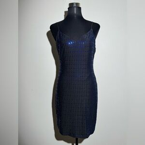 B Darlin Navy Sequin Bodycon Dress Size 13 14 Formal